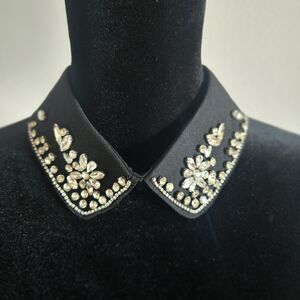 Black Detachable Collar Rhinestone